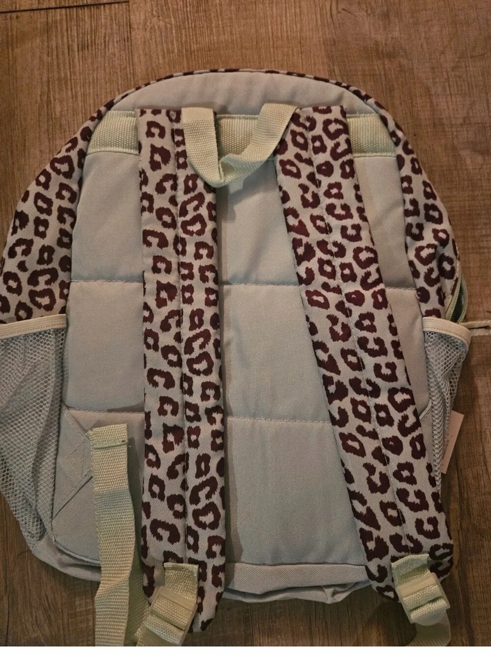 Children's Leopard Print Backpack in Blue and Brown